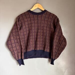 Vintage NEIMAN MARCUS Women's Med 100% Merino Wool Wine Pullover Knit Sweater